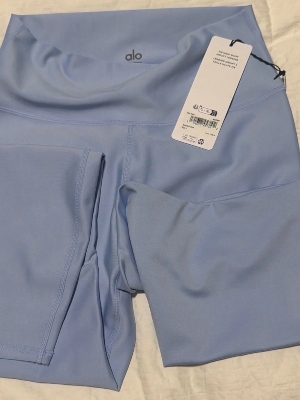 ALO Yoga High-Waist Bike Shorts in Light Lavender Blue